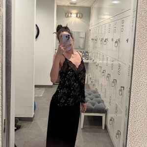 Zadig & Voltaire Black Floral Lace Cami Top